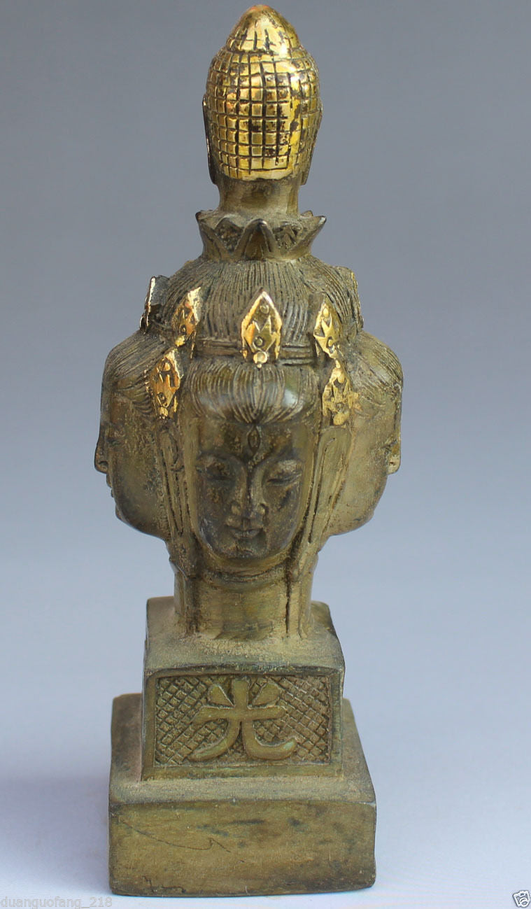Kwan-Yin Four-Faced Bronze Statue